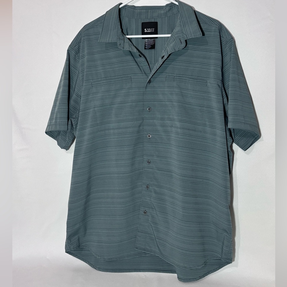 5.11 Tactical Series Mens Button Down Shirt Vented Inner Pockets Blue Size XL
